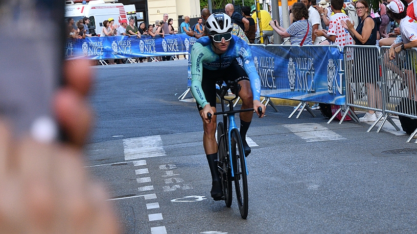 Felix GALL.jpg - Felix GALL, ciclista austriaco, 103° nella cronometro, nella classifica finale del Tour scivolerà al 14° posto (era 12°).